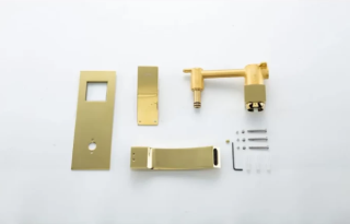 Встраиваемый смеситель для раковины Gappo G1007-23 золотой сатин